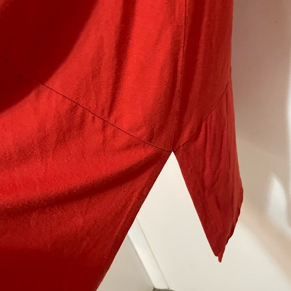 Eileen Fisher Asymmetrical long sleeve Jersey knit stretch burnt orange tunic M - Picture 5 of 7